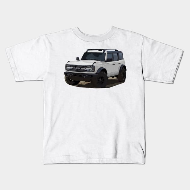 2021 Ford Bronco 4 Door Oxford White Kids T-Shirt by Woreth